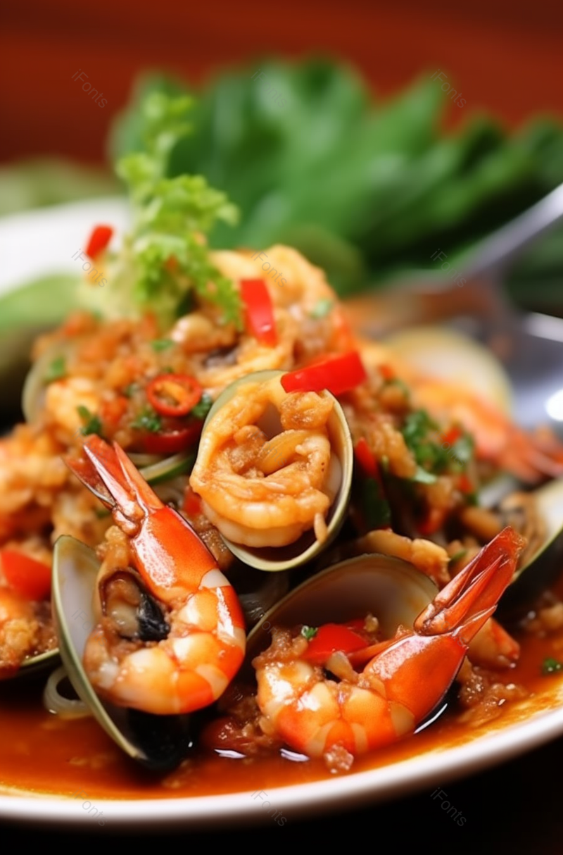 海鲜沙律粤菜凉菜辣椒实拍,高清,摄影图,摄影图片,图片大全,摄影图免费下载